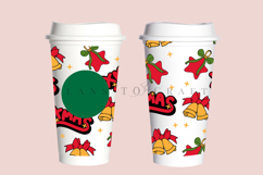 christmas starbucks 16oz hot cup tumbler wrap svg presized template for tumbler grande suitable for cricut and silhouette