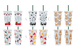 christmas starbucks 24oz cold cup tumbler wrap svg presized template for tumbler venti suitable for cutting machine or sublimation