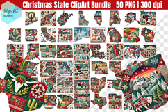 Christmas State Patchwork Bundle. Clipart Product Image 1