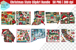 Christmas State Patchwork Bundle. Clipart Product Image 3