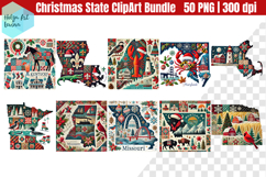 Christmas State Patchwork Bundle. Clipart Product Image 4