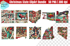 Christmas State Patchwork Bundle. Clipart Product Image 5