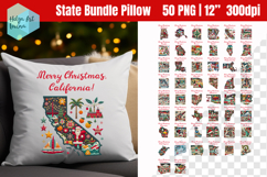 Christmas State Patchwork Sublimation, Clipart Product Image 1