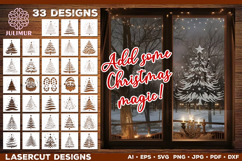 Christmas Window Stencil Template Bundle. Stencil Design SVG Product Image 1