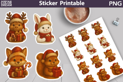 Vintage Christmas Sticker | Cute Animals Sticker Product Image 1