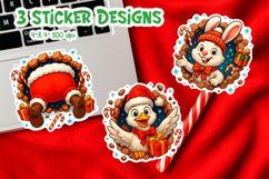 Christmas Breakthrough Stickers | Santa Bunny Bird Product Image 1