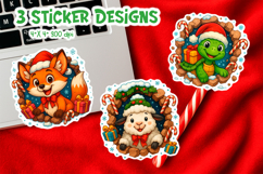 3D Funny Christmas Breakthrough Sticker | Fox Turtle Sheep Product Image 1