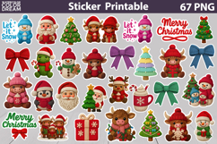 Christmas Animals Sticker Bundle | Christmas Knitted Sticker Product Image 1
