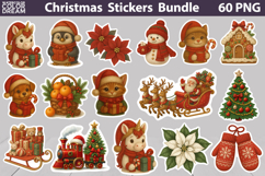 Vintage Christmas Sticker | Cute Animals Sticker Product Image 1