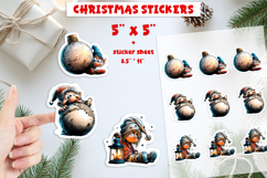 Christmas stickers, cute baby gnome print and cut PNG Product Image 1