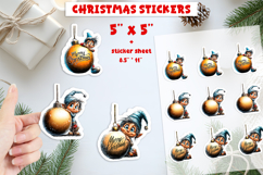 Christmas stickers, cute baby gnome with ball print and cut Product Image 1