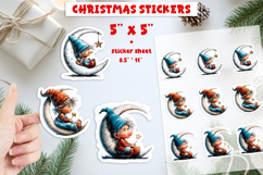 Christmas stickers, cute baby gnome with moon print and cut Product Image 1