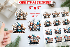 Christmas stickers, Holiday gnome Fairy print and cut PNG Product Image 1
