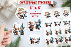 Christmas stickers, Holiday gnomes friends print and cut PNG Product Image 1