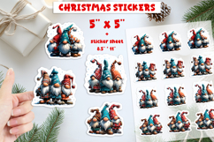 Christmas stickers, three Fairy gnomes best friends PNG Product Image 1