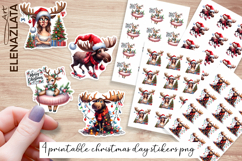 Cute christmas moose Stickers | Christmas Stickers Product Image 1