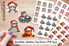 Cute christmas cat Stickers | Christmas Stickers Product Image 1