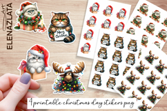 Cute christmas cat Stickers | Christmas Stickers Product Image 1
