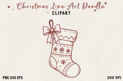 Vintage Hand-Drawn Christmas Illustration| Line Art Clipart Product Image 1
