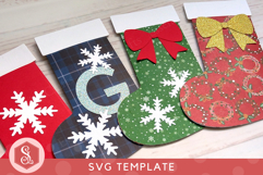 Christmas Stocking Gift Card Holder SVG Template Product Image 3