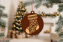 Christmas Stocking SVG File, Laser Cut Glowforge Ornament Product Image 2
