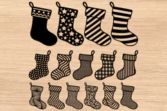 Christmas Stockings SVG, Holiday Decor Laser Cut Design Product Image 2