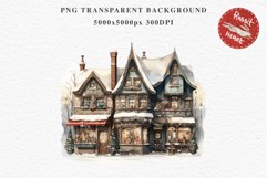 Christmas Storefront House Santa Winter Shop Clipart PNG Nursery wall art card making collage printable files xmas decor junk journal sublimation santa watercolor Christmas Santa Elf House clipart, christmas storefront, holiday winter shop bakery Decor