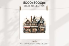 Christmas Storefront House Santa Winter Shop Clipart PNG Nursery wall art card making collage printable files xmas decor junk journal sublimation santa watercolor Christmas Santa Elf House clipart, christmas storefront, holiday winter shop bakery Decor