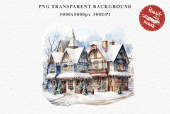Christmas Storefront House Santa Winter Shop Clipart PNG Nursery wall art card making collage printable files xmas decor junk journal sublimation santa watercolor Christmas Santa Elf House clipart, christmas storefront, holiday winter shop bakery Decor