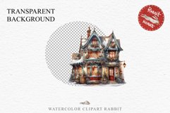 Christmas Storefront House Santa Winter Shop Clipart PNG Nursery wall art card making collage printable files xmas decor junk journal sublimation santa watercolor Christmas Santa Elf House clipart, christmas storefront, holiday winter shop bakery Decor