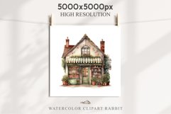 Christmas Storefront House Santa Winter Shop Clipart PNG Nursery wall art card making collage printable files xmas decor junk journal sublimation santa watercolor Christmas Santa Elf House clipart, christmas storefront, holiday winter shop bakery Decor