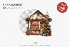 Christmas Storefront House Santa Winter Shop Clipart PNG Nursery wall art card making collage printable files xmas decor junk journal sublimation santa watercolor Christmas Santa Elf House clipart, christmas storefront, holiday winter shop bakery Decor