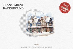 Christmas Storefront House Santa Winter Shop Clipart PNG Nursery wall art card making collage printable files xmas decor junk journal sublimation santa watercolor Christmas Santa Elf House clipart, christmas storefront, holiday winter shop bakery Decor