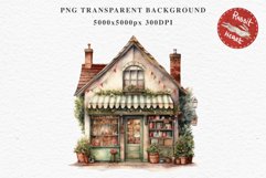 Christmas Storefront House Santa Winter Shop Clipart PNG Nursery wall art card making collage printable files xmas decor junk journal sublimation santa watercolor Christmas Santa Elf House clipart, christmas storefront, holiday winter shop bakery Decor