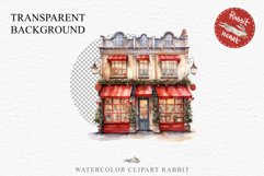 Christmas Storefront House Santa Winter Shop Clipart PNG Nursery wall art card making collage printable files xmas decor junk journal sublimation santa watercolor Christmas Santa Elf House clipart, christmas storefront, holiday winter shop bakery Decor