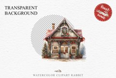 Christmas Storefront House Santa Winter Shop Clipart PNG Nursery wall art card making collage printable files xmas decor junk journal sublimation santa watercolor Christmas Santa Elf House clipart, christmas storefront, holiday winter shop bakery Decor