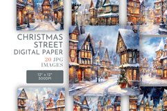 Christmas Street | Digital Paper JPG 12"x12" Product Image 1