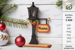 Christmas Street Lamp Place Name Stand Laser Cut Product Image 1
