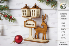 Christmas Street Lamp Place Name Stands Bundle Laser Cut Product Image 13