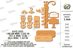 Christmas Street Lamp Place Name Stand Laser Cut Product Image 2