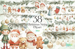 Christmas String Sublimation Clipart Bundle Product Image 1