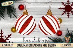 Striped Ornaments, Ornament Earrings, Sublimation Earrings, Sublimation Design, Festive Ornament