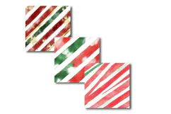 Vintage Christmas Stripes Digital Paper - Red Green & Gold Product Image 4