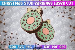 Christmas Stud Earrings Laser Cut SVG | Accessories Design Product Image 1
