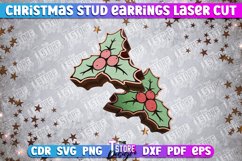 Christmas Stud Earrings Laser Cut SVG | Accessories Design Product Image 7