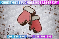 Christmas Stud Earrings Laser Cut SVG | Accessories Design Product Image 1