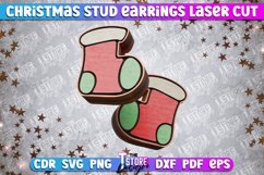 Christmas Stud Earrings Laser Cut SVG | Accessories Design Product Image 1