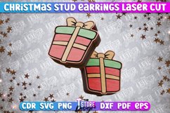 Christmas Stud Earrings Laser Cut SVG | Accessories Design Product Image 1