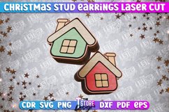 Christmas Stud Earrings Laser Cut SVG | Accessories Design Product Image 1