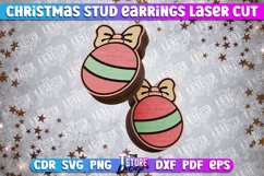 Christmas Stud Earrings Laser Cut SVG | Accessories Design Product Image 1